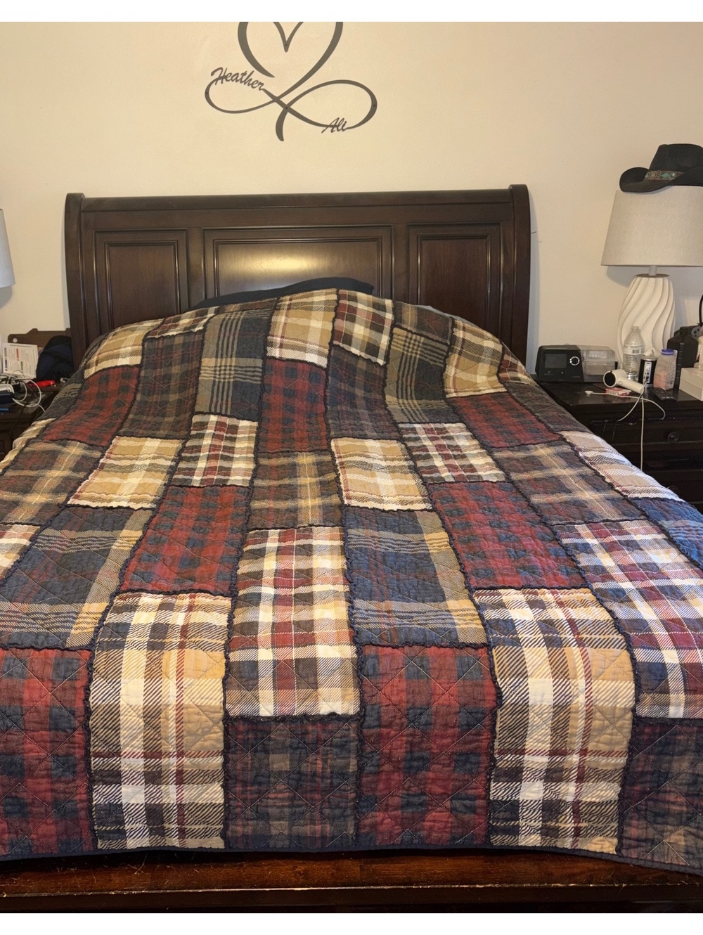 Donna Sharp LJ Plaid Cotton Patchwork Quilt Full Queen 92x88 Cabin Lodge Bedding